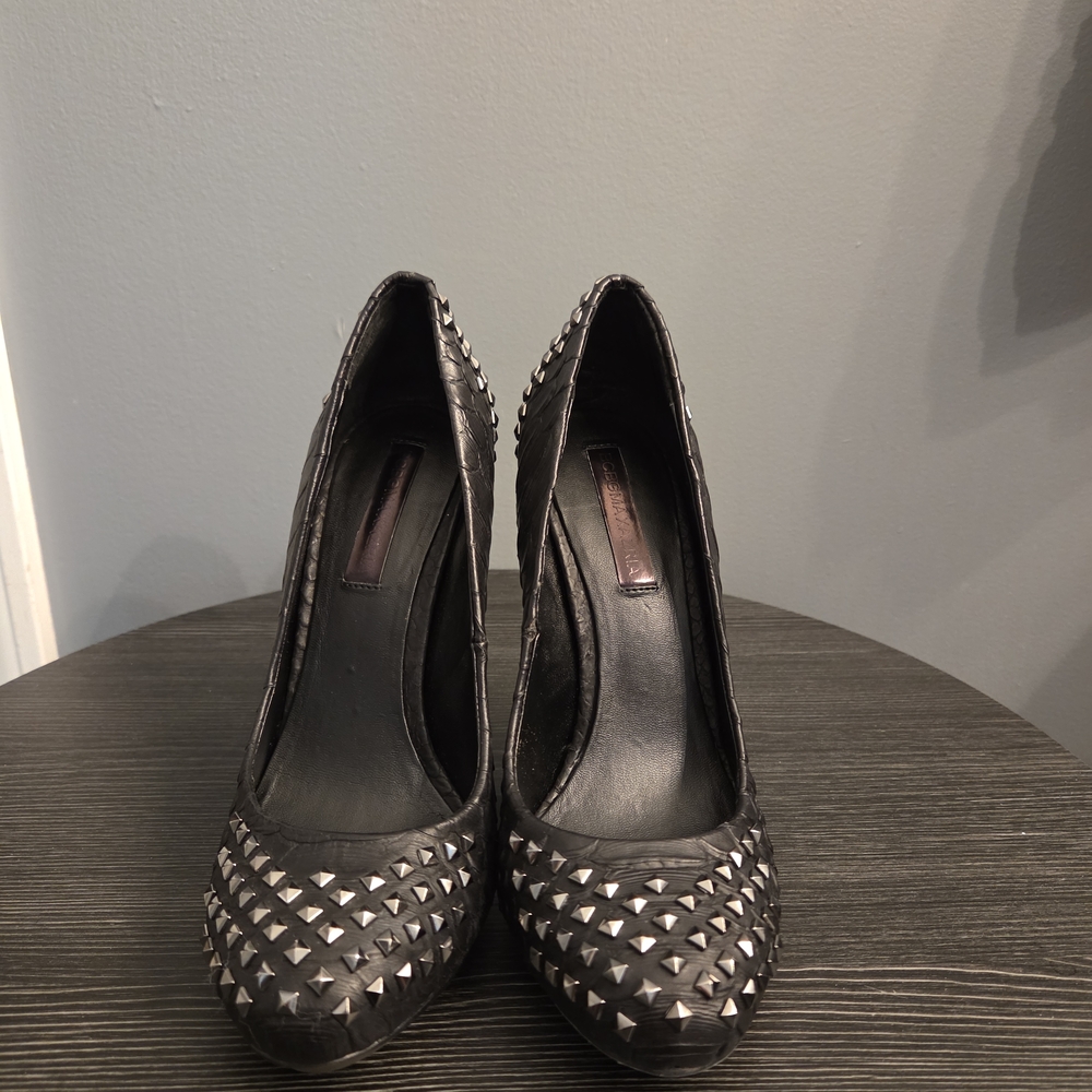 BCBGMaxAzria Black Studded Pumps